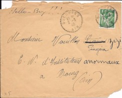 Lettre Type Iris N° 432 Cachet  Cercle De Points Guereins Ain - 1939-44 Iris