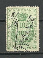 DENMARK Dänemark 10 öre Tax Steuermarke O 1889 - Revenue Stamps