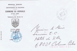 SAP-L12 - FRANCE Lettre En Franchise Postale De La Commune Du HOHWALD Blason Avec Sapins - Civil Frank Covers