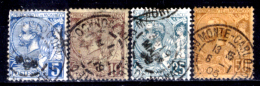 Monaco-210 - 1891/94 - Y&T N. 13, 14, 16, 18 (o) Obliterated - Privi Di Difetti Occulti - - Usados