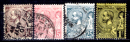 Monaco-212 - 1891/94 - Y&T N. 14, 15, 16, 20 (o) Obliterated - Privi Di Difetti Occulti - - Usados