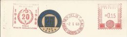 Special Meter Mark, Meter Franking Cancellation 1968, WHO 20th Anniversary, ,SEARO, South East Asia Regional Office - OMS