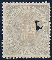 ESPAÑA/FILIPINAS 1874 - Edifil #T1 Telegrafos - MLH * - Taladrado - Philippines