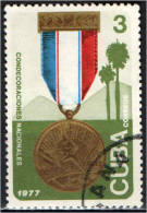 CUBA - 1977 - MEDAGLIA D'ONORE - USATO - Oblitérés