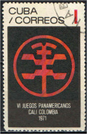 CUBA - 1971 - EMBLEMA DEI GIOCHI PANAMERICANI - USATO - Oblitérés