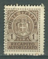 ITALIA - LUOGOTENENZA - RECAPITO 1945: Sassone 7, O - FREE SHIPPING ABOVE 10 EURO - Fiscaux