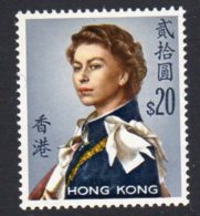 Hong Kong 1966 QEII $20 Definitive, Wmk Sideways, MNH (SG236) - Unused Stamps