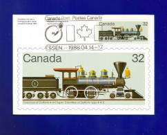 CANADA  1984 , Locomotive - Maximum Card - First Day Salon Der Philatelie Zum XIX. Weltpost-Kongress Hamburg - Maximumkaarten