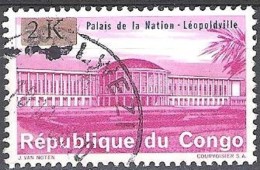 Congo 1968 Michel 310 O Cote (2002) 0.50 € Palais De La Nation Léopoldville Cachet Rond - Afgestempeld