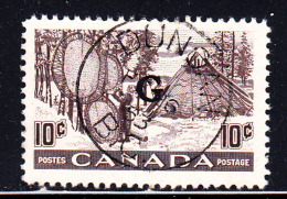 Canada Used Scott #O26 10c Fur Trade - Drying Skins - ´G´ Overprint SON CDS 'Duncan BC' - Overprinted