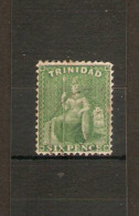 TRINIDAD 1863 - 1880 6d YELLOW-GREEN  SG 72b PERF 12½ VERY FINE USED Cat £6 - Trinidad Y Tobago