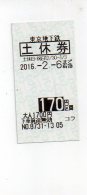 REF 6 : Ticket De Métro Subway 170 Yen Yens Vert JAPON JAPAN TOKYO - Wereld