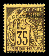 * N°23aC, 35c Violet Noir Sur Jaune Variété "GUADELONPE", TB (signé Brun/certificat)   ... - Ongebruikt