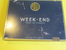 Cigarettes / Boite Métallique/Week-End/Tabac De Virginie/Régie Française/Vers 1950 - 1970          BFPP60 - Sigarettenkokers (leeg)