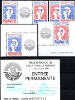 Paris Philexfrance Marianne 1982 Frankreich 2343/4+3 ZD Aus Block 6 ** 39€ Stamp On Stamp Philatelic Se-tenant Bf FRANCE - Ongebruikt