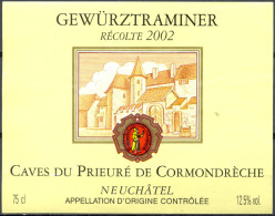 090 - Gewürtztraminer - 2002 - Caves Du Prieuré De Cormondrèche Neuchâtel A.O.C. - Gewurztraminer