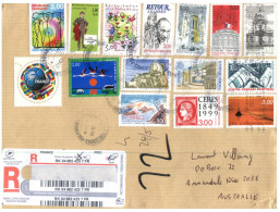 (600) France To Australia - Cover With Many Stamps & Registered - Other & Unclassified