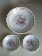 PLAT Creux + 2 COUPELLES Email De LIMOGES, PORCELAINE De Luxe Du BERRY - Limoges (FRA)