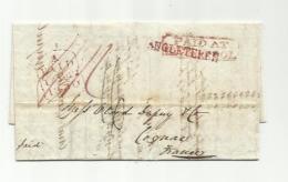 LaC De Liverpool Pour Cognac Griffe " Paid At Liverpool " Linéaire Angleterre Rouge Taxée 16  04 1830 2 Scans - ...-1840 Precursores