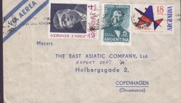 Argentina Air Mail Aereo THE EAST ASIATIC COMPANY, BUENOS AIRES 1964 Cover Letra Denmark John F. Kennedy (2 Scans) - Covers & Documents