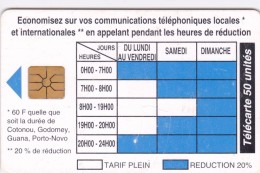 Benin, BEN-20, 50 Unités, Telephone Tariffs 1 , 2 Scans  (09/96, 40.000). - Benin