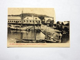 Carte Postale Ancienne : ST-LUCIA : Prince Alfred Bassin, American Consulate In Middle Of Picture - Saint Lucia