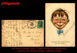 PIEZAS. ESTADOS UNIDOS. ENTEROS POSTALES. TARJETA POSTAL CIRCULADA 1919. LOOMIS. ESTADOS UNIDOS - HABANA. CUBA - Otros & Sin Clasificación