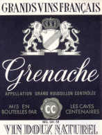 1 Etiquette Ancienne De GRENACHE - SELECTION CAVES CENTENAIRES - Vin De Pays D'Oc