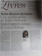 Liberation Supplément Livres Du 15/03/2012 : Yoko Tawada, Journal Des Jours Tremblants, Après Fukushima - R. Banks - Periódicos - Antes 1800