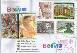 BOLIVIA. EXPO MILAN 2015, Belle Lettre Postée Du Pavillon Bolivien à Milan, Adressée En Andorre ,avec Tampon EXPO - 2015 – Mailand (Italien)