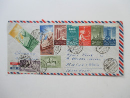 Ägypten 1958 / 61 Luftpostbrief. Buntfrankatur! Banha. Societe Pour Le Pressage Des Huiles Vegetales. Öl Mühle - Brieven En Documenten
