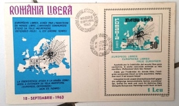 ROUMANIE Idée Européenne. Bloc De Propagrande émis En 1963 Texte En Français, Espagnol, Allemand FDC Enveloppe 1er Jour - European Ideas