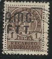 TRIESTE A 1947 AMG - FTT ITALIA ITALY OVERPRINTED RECAPITO AUTORIZZATO LIRE 1 USATO USED OBLITERE' VARIETA' VARIETY - Revenue Stamps