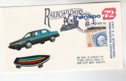 1993 USA CAR  RAILWAY DAYS EVENT COVER  Postal STATIONERY  With Car Label Train Railway Stamps - 1981-00