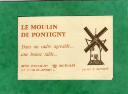 Carte 2 Volets Le Moulin De Pontigny Plan Au Verso 3 Scans (89-Yonne) - Pontigny