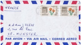 FLORA-L155 - CANADA N° 350 Lys Orangé Sur Lettre Par Avion Pour Munster - Lettres & Documents