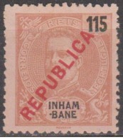 INHAMBANE - 1917, D. Carlos L, Com Sobrecarga «REPUBLICA»  - 115 R. (LOCAL)  (*) MNG   MUNDIFIL  Nº 96 - Inhambane