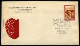 Cover With Cachet And Special Postmark Of Cardiology Congress In Mar Del Plata 19/NO/1973, VF Quality - Lettres & Documents