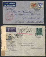 2 Airmail Covers Sent To Brazil In 1939 And 1942, Very Nice! - Andere & Zonder Classificatie