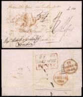 Entire Letter Dated SAUGOR 21/DE/1843 Sent To MADEIRA (arrival 26/FE/1844), Bearing Red Backstamps: Rectangular... - ...-1852 Voorfilatelie