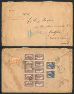 Cover Sent From Pecs To Brazil On 27/DE/1922 With Fantastic Postage On Reverse, Very Interesting! - Brieven En Documenten