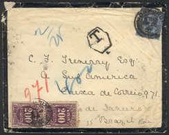 Mourning Cover Sent From Oxford To Rio De Janeiro On 13/MAR/1900 With Insufficient Postage And Dues Mark, Which Was... - Andere & Zonder Classificatie