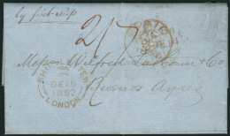 Entire Letter Dated BELFAST 14/DE/1850, Sent To Buenos Aires With Red BELFAST Datestamp, Red "PAID" In Circle,... - Andere & Zonder Classificatie