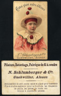 Old Advertising Card For "Schlumberger Threads", Clown Boy, Fine Quality - Andere & Zonder Classificatie