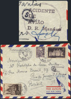 AIRPLANE CRASH: Cover Sent From Paris To Rio De Janeiro On 5/DE/1952, With Interesting Mark Applied In Brazil... - Andere & Zonder Classificatie