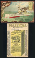 Battleship Oregon: Old Advertising Card For "Maizena" Corn Starch, Fine Quality - Andere & Zonder Classificatie