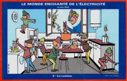 BUVARD LE MONDE ENCHANTE DE L'ELECTRICITE Vu Par GAD - 2 LA CUISINE - Elektriciteit En Gas