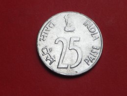 INDE 25 PAISE 1991 NOIDA KM 54    NON CIRCULE  SPL   ACIER INOX - India