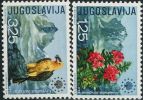YG0119 Yugoslavia 1970 Nature Protection Of Birds Flowers 2v MNH - Unused Stamps