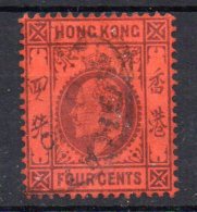 HONG-KONG - 1903 - EDOUARD VII - EDWARD VII - 4 Cents - Oblitéré - Stamped - - Gebraucht